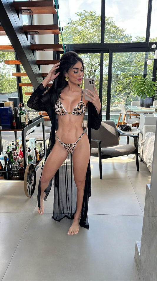 Biquini Fiorella Anitta Animal Print/Preto