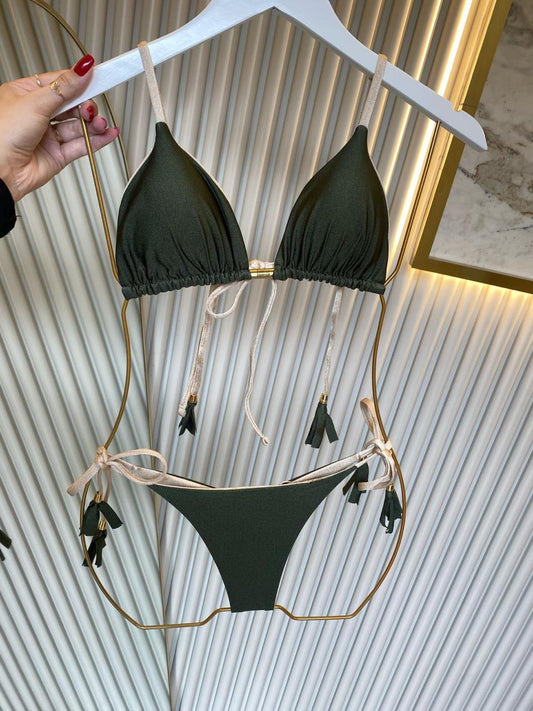 Biquini Elloah Glow Verde Musgo/Dourado