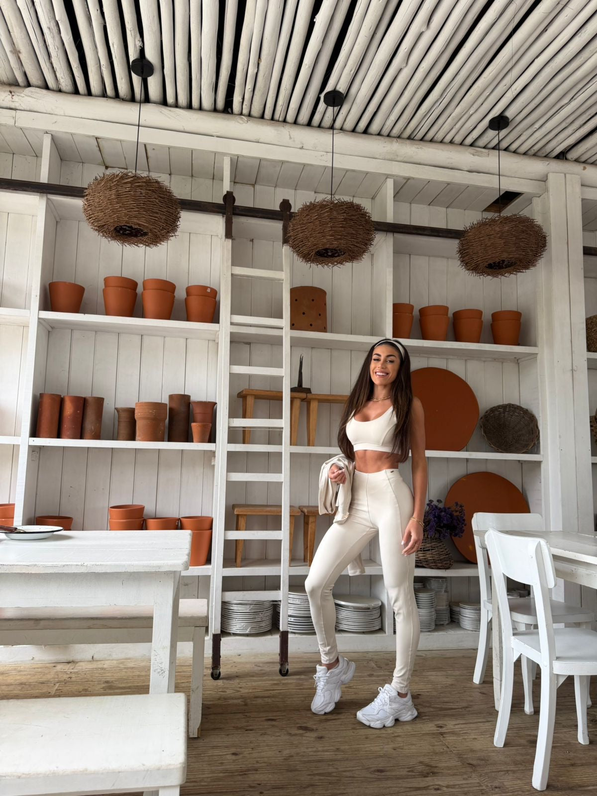 Legging Maria Antonia Slim Off White