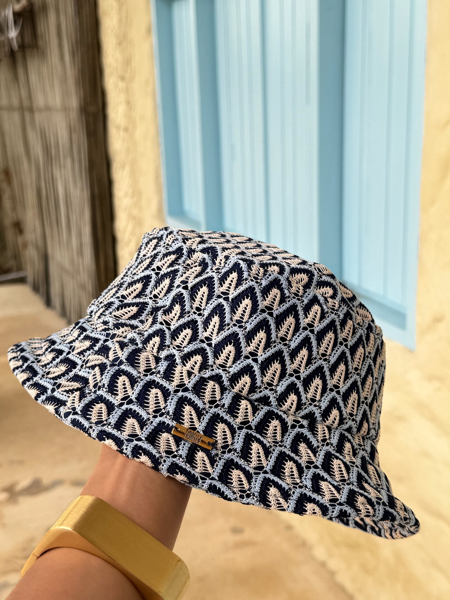 Chapéu Bucket Tricot Cartagena Azul Marinho