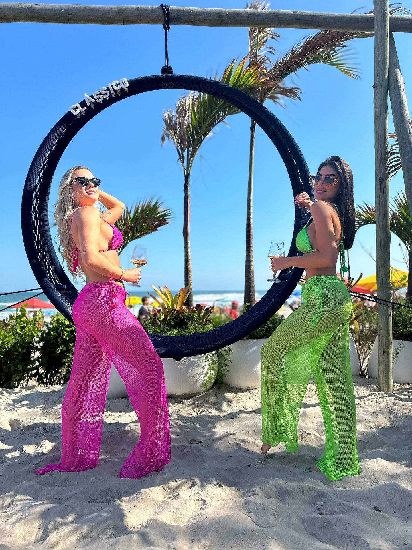 Calça Fiorella Manuela Lurex Verde Lemon