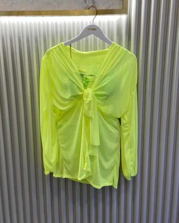 Saída de Praia Fiorella Blazer Amarelo Neon