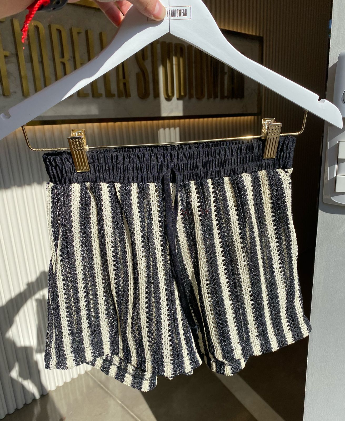 Short Fiorella Tricot Bali Preto/Nude