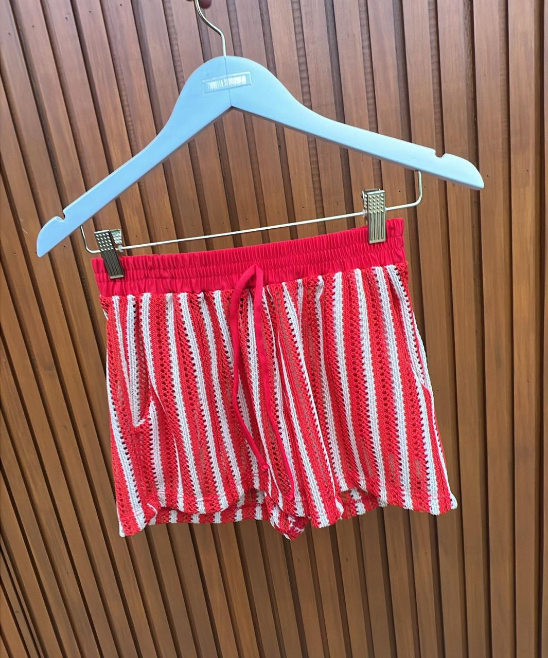 Shorts Tricot Bali Vermelho/Nude