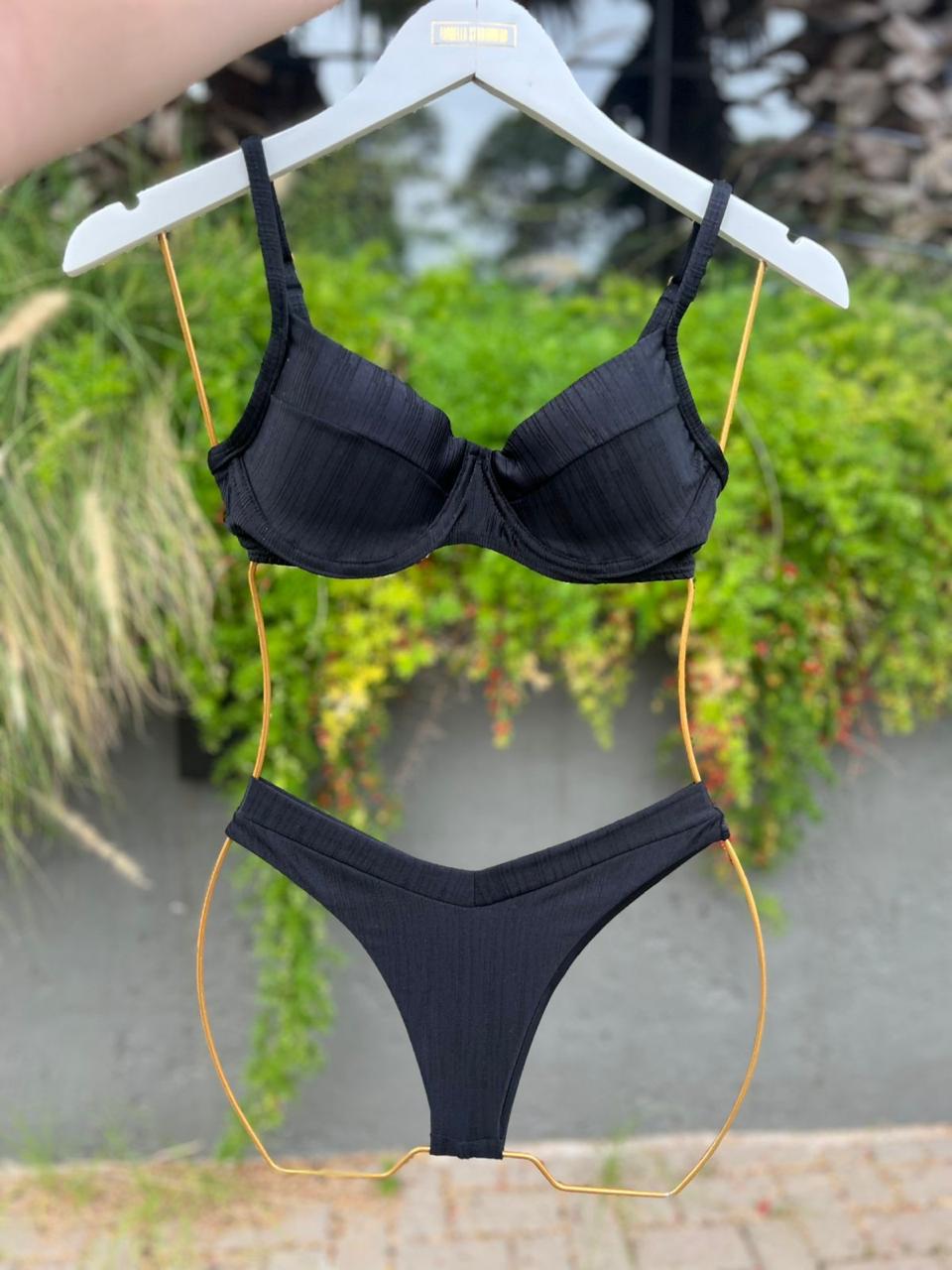 Biquini Marry Texturizado Preto