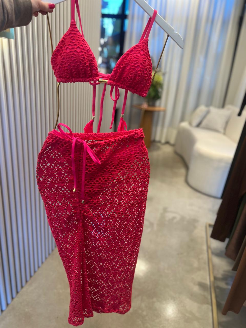 Saia Midi Coconut Cereja