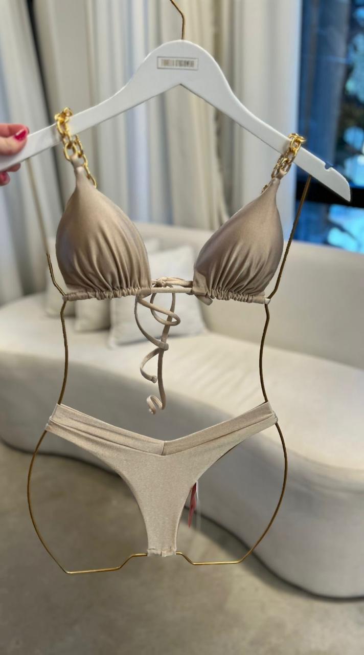 Biquini Maitê Correntes Glow Dourado