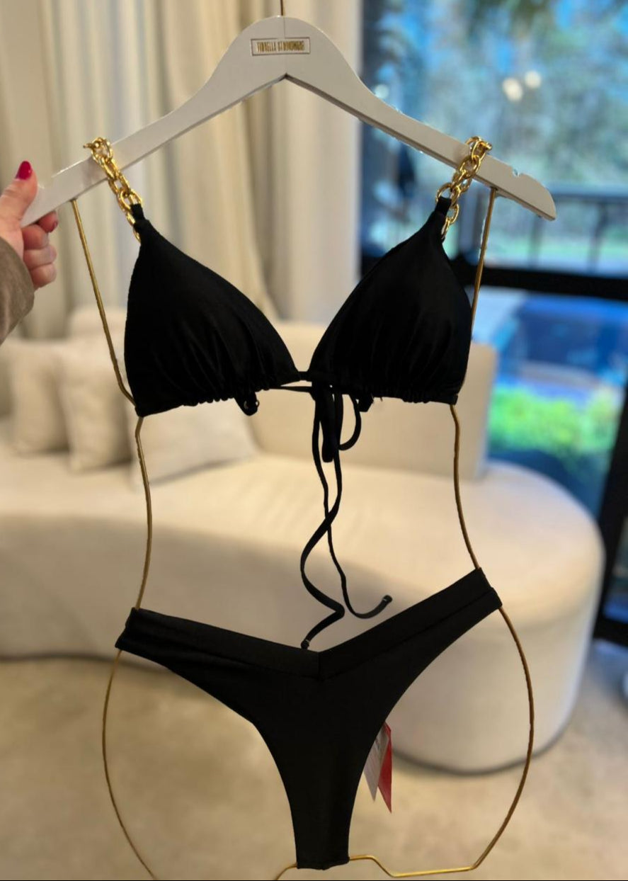 Biquini Maitê Correntes Glow Preto