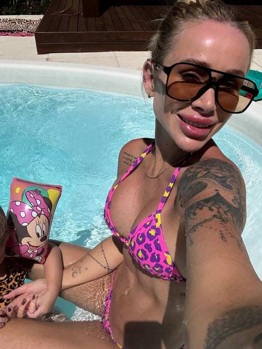Biquini Anitta Animal Print Pink/Purple