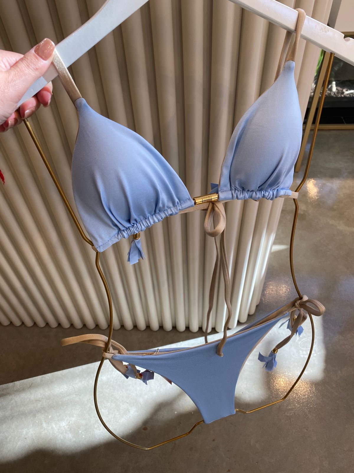 Biquini Elloah Glow Azul Candy/Dourado