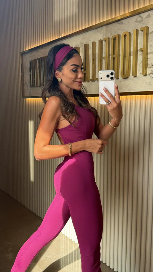 Macacão Celina Slim Bordô