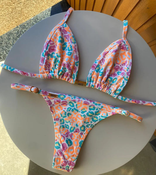 Biquini Anitta Animal Print Candy Colors