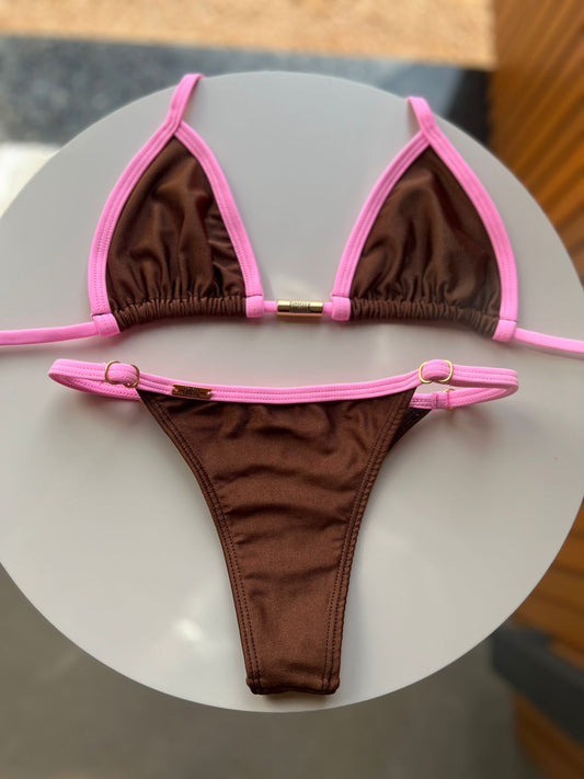 Biquini Anitta Glow Marrom/Rosa Candy