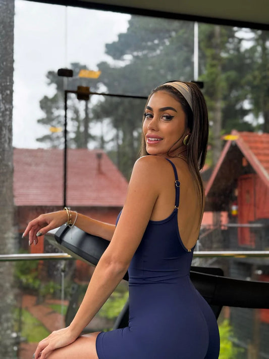 Macaquinho Serena Poliamida Azul Marinho