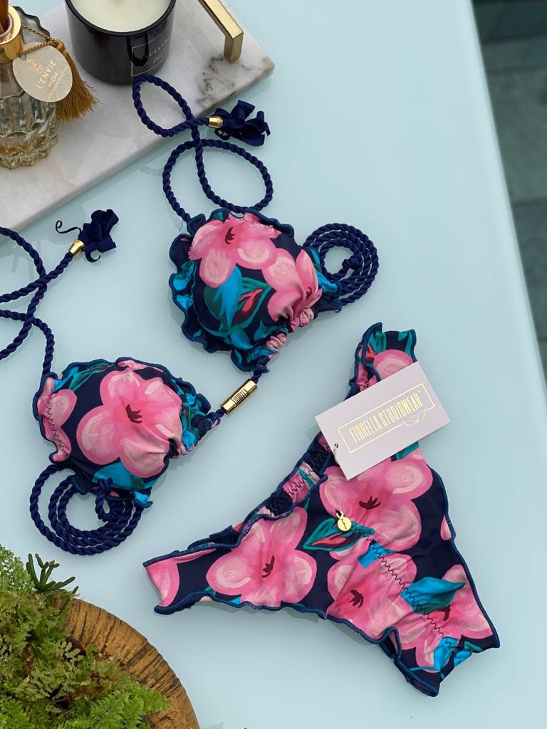 Biquini Lavinea Floral Azul Marinho