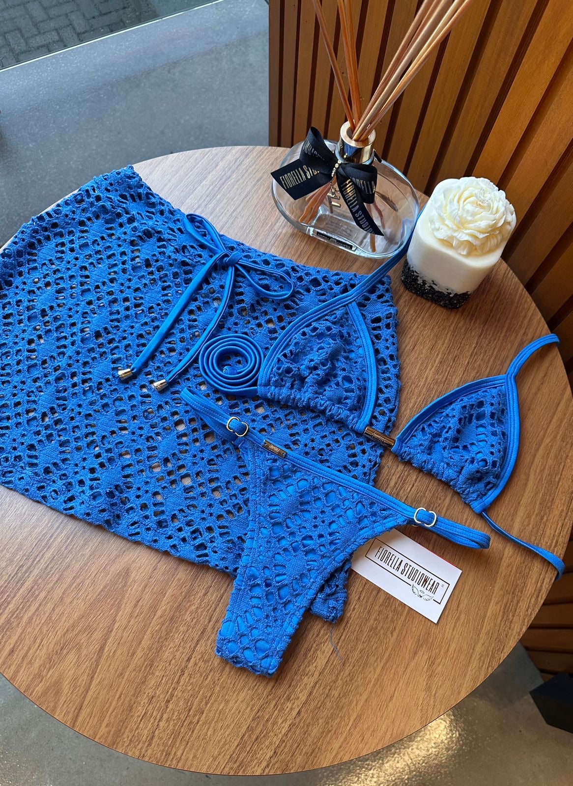Saia Fiorella Coconut Azul Sky