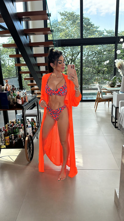 Saída de Praia Resort Laranja Neon