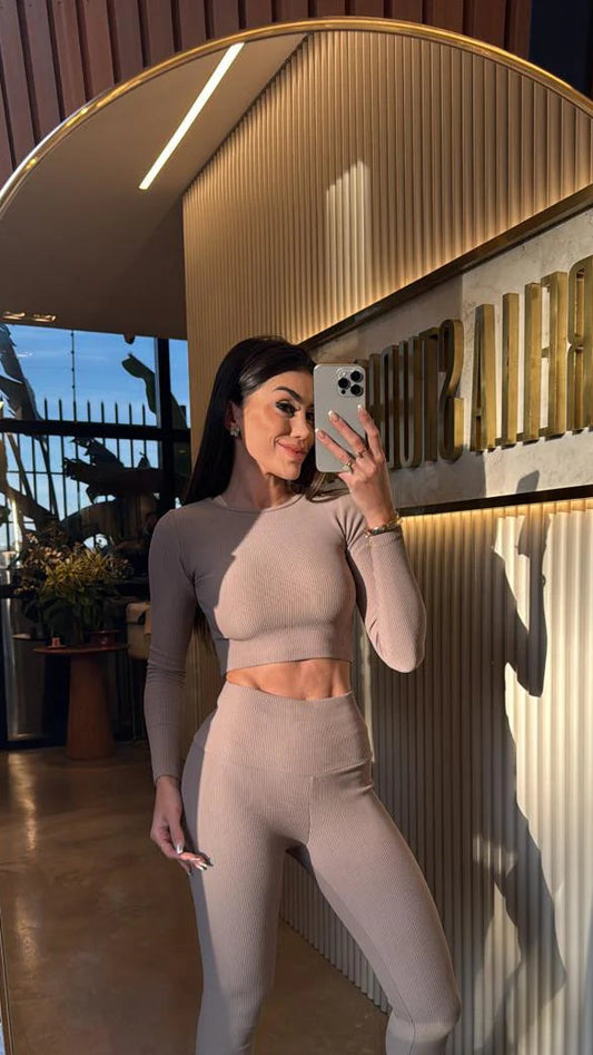 Cropped Fiorella Canelado Mocca