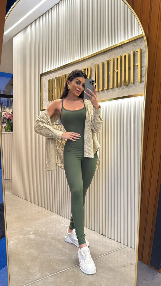 Macacão Serena Poliamida Verde Musgo