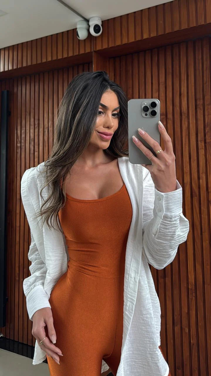 Macacão Serena Microcanelado Gold