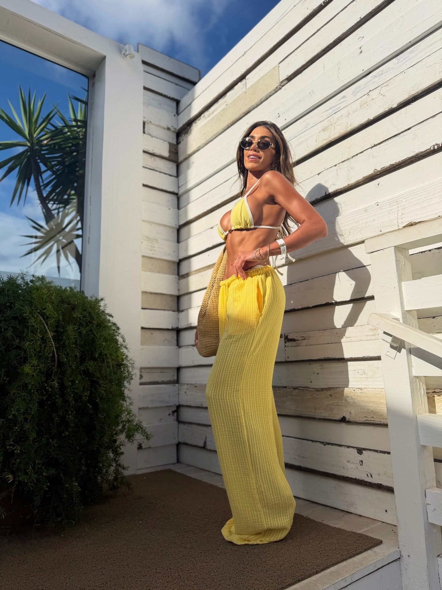 Calça Cecilia Amarela Manteiga