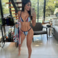 Biquini Fiorella Anitta Croche Azul/Vermelho/Branco