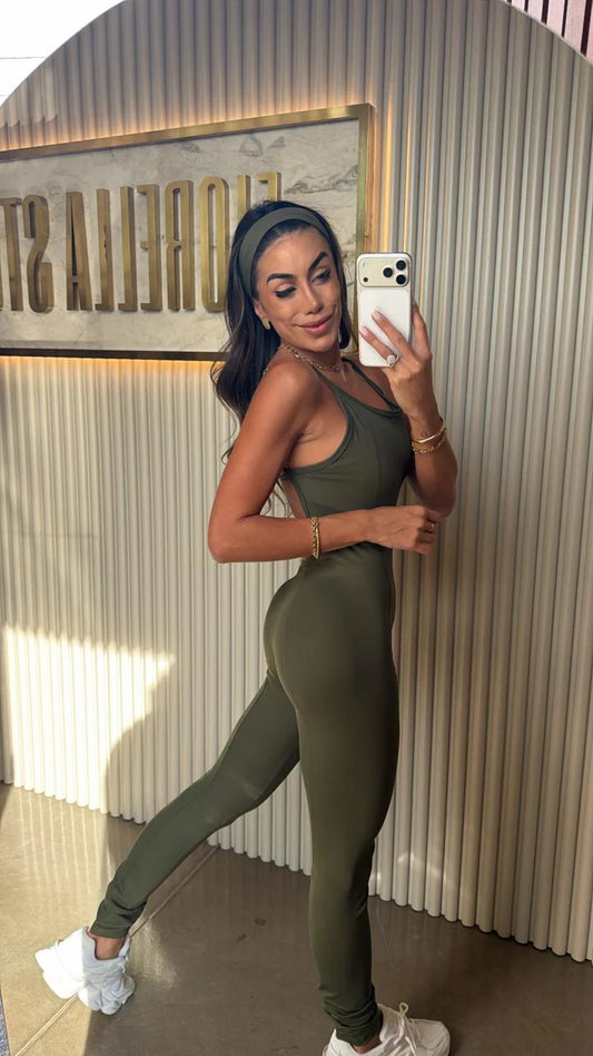 Macacão Celina Slim Verde Musgo