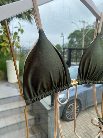 Biquini Elloah Glow Verde Musgo/Dourado