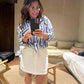 Camisa Mikonos Listrada Azul Jeans/Off White