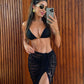 Saia Midi Coconut Preta