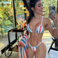 Biquini Fiorella Anitta Croche Branco/Laranja/Azul/Verde