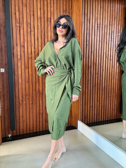 Camisa Fiorella Santorini Verde Musgo