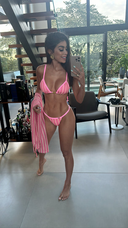 Biquini Fiorella Anitta Tricot Bali Rosa Tutti Frutti