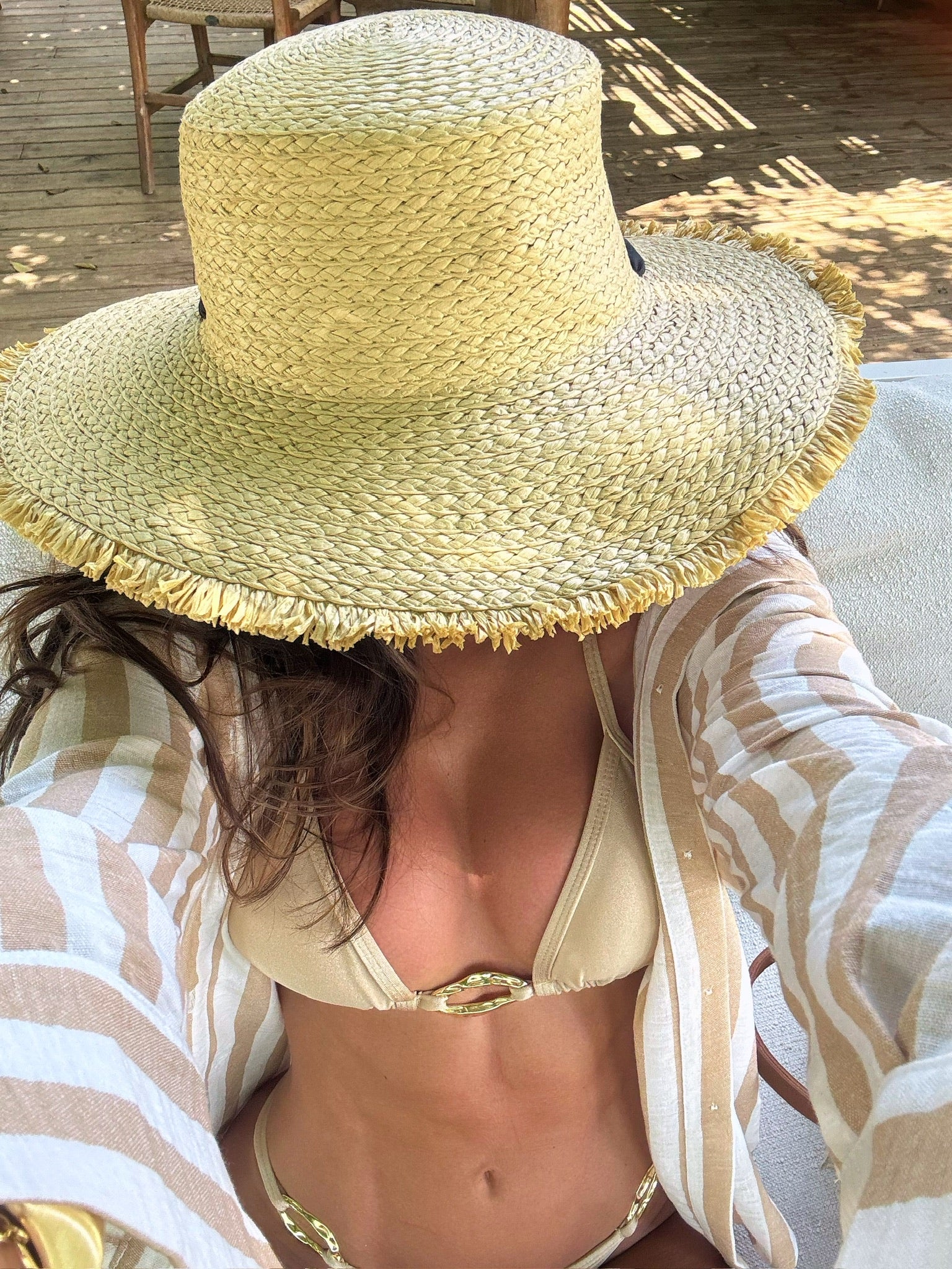 Camisa Mikonos Listrada Vanilla/Off White