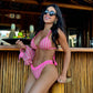 Biquini Fiorella Genova Tricot Bali Rosa Tutti Frutti/Nude