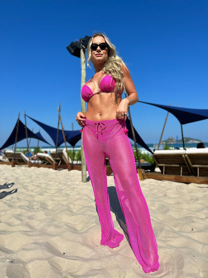 Calça Fiorella Manuela Lurex Pink