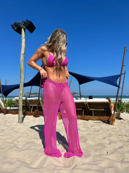 Calça Fiorella Manuela Lurex Pink