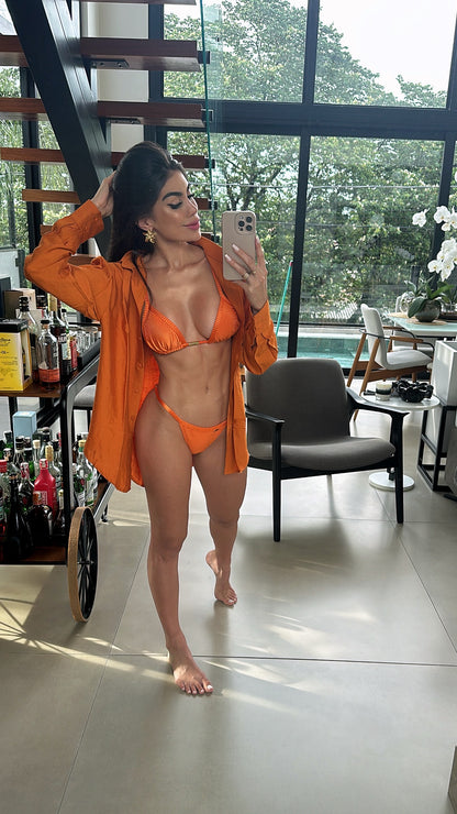 Camisa Fiorella Santorini Sunset Orange