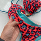 Biquíni Fiorella Camélia Animal Print Orange/Tiffany