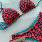 Biquíni Fiorella Camélia Animal Print Orange/Tiffany