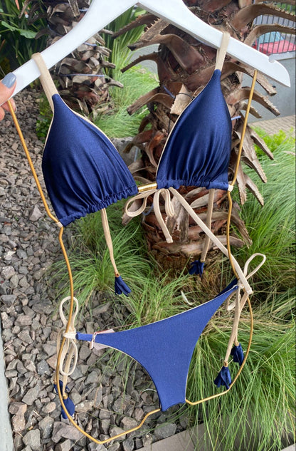 Biquini Elloah Glow Marinho/Dourado