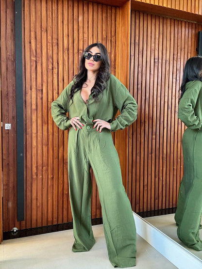 Camisa Fiorella Santorini Verde Musgo