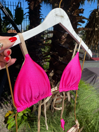 Biquini Elloah Glow Fúcsia/Dourado