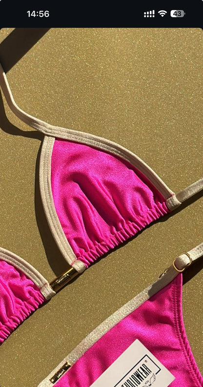 Biquini Anitta Glow Fúcsia/Dourado