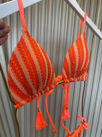 Biquini Elloah Tricot Bali Laranja/Nude