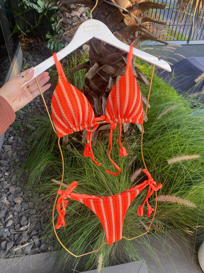 Biquini Elloah Tricot Bali Laranja/Nude