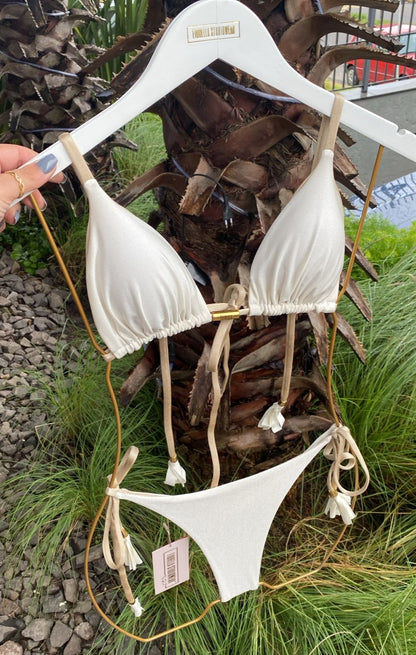 Biquini Elloah Glow Off White/Dourado