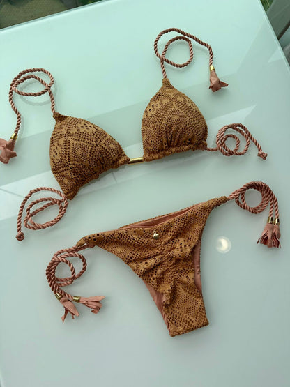 Biquini Geovanella Renda Del Mare Caramelo