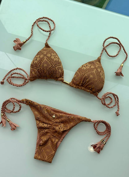 Biquini Geovanella Renda Del Mare Caramelo