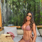 Biquini Elloah Cartagena Marrom/Rosa